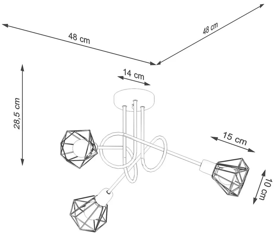 Plafonieră neagră ø 10 cm Varpu – Nice Lamps