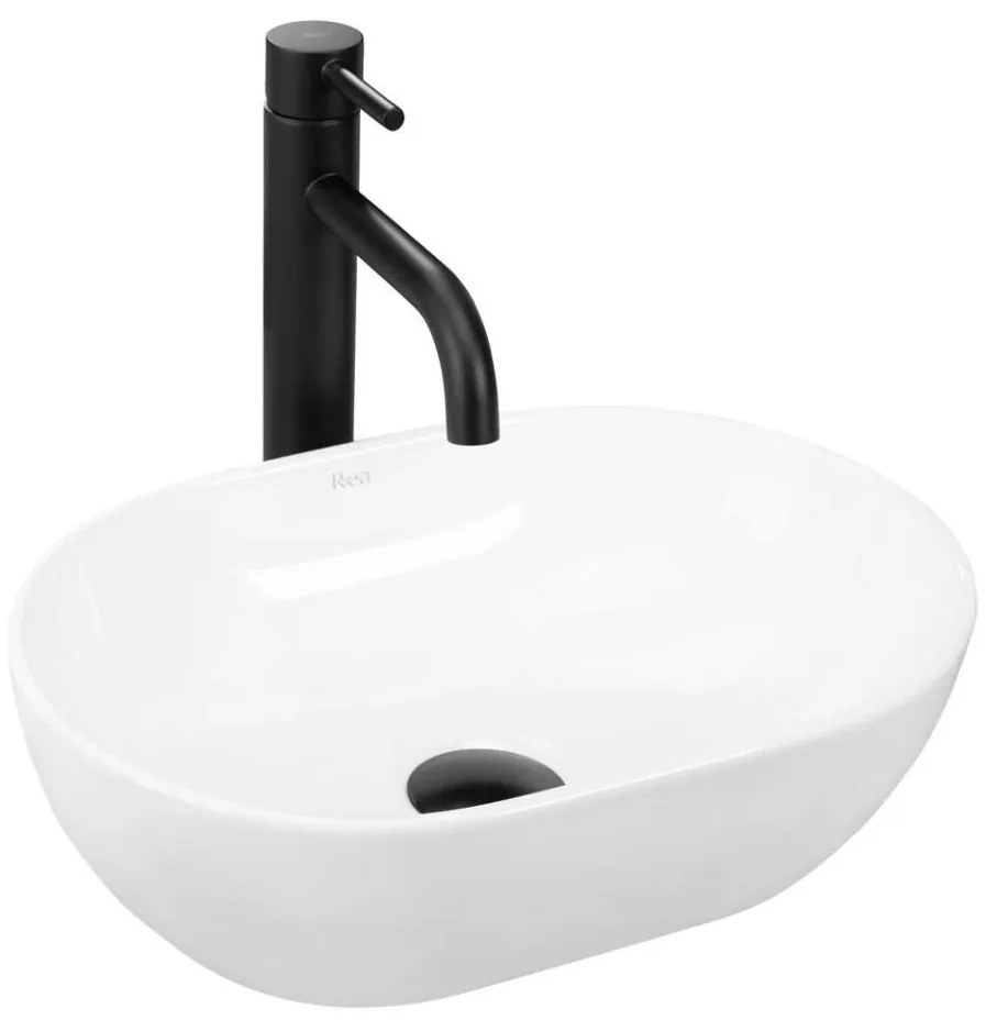 REA-U3322 - Lavoar pentru montare pe blat AMELIA MINI, 26 x 38 cm, ceramică, alb lucios
