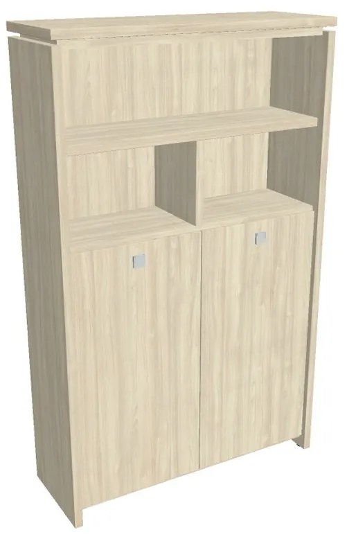 Dulap înalt pentru haine Verno 128 x 46 x 210 cm, cu rafturi, salcâm
