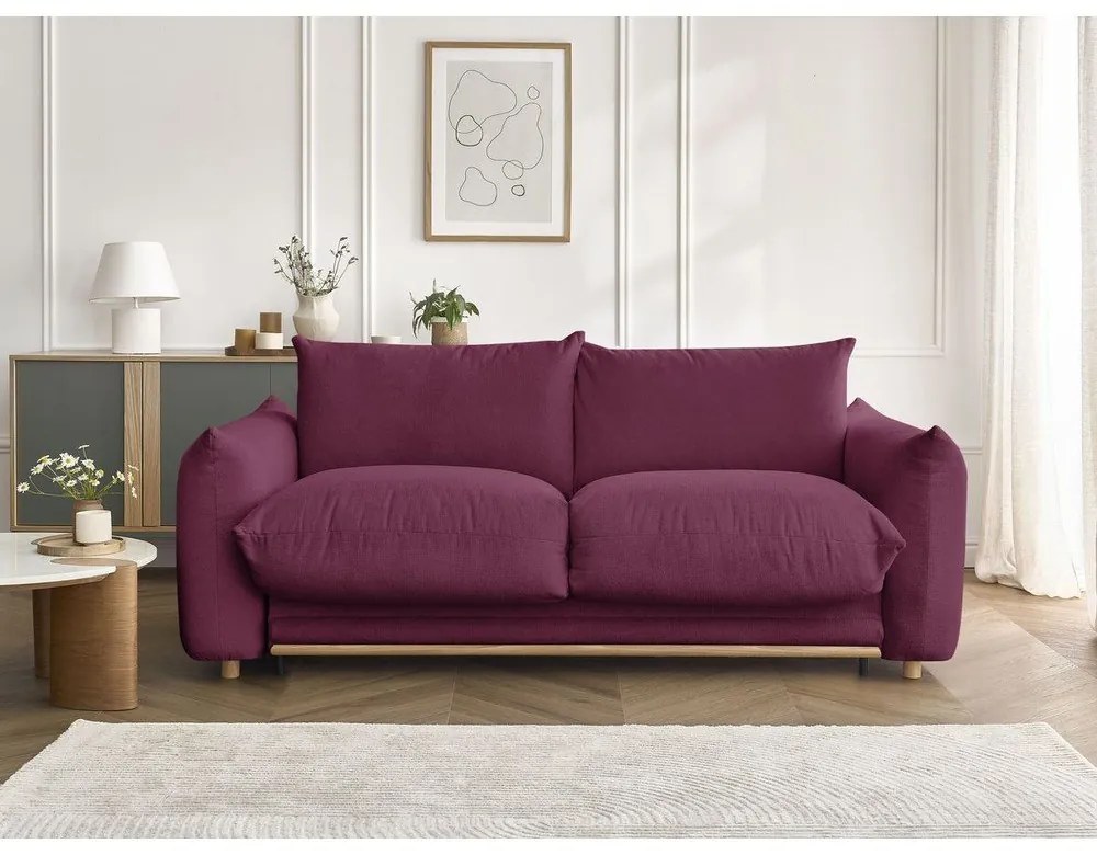 Canapea burgundy extensibilă 234 cm Ernest – Bobochic Paris