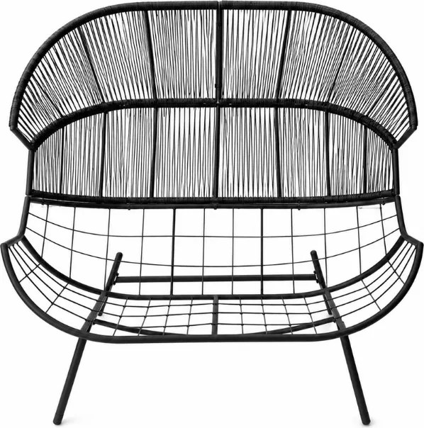 Canapea de gradina AURELO cu doua locuri 146 cm, neagra