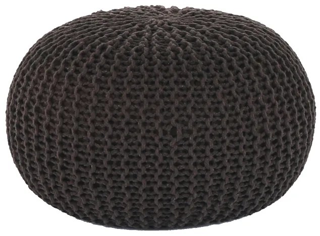 Pouf tricotat bumbac Culoare Maro, TAMAN TYP 2