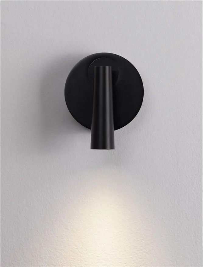 Aplica cu Spot LED directionabil stil minimalist TICO negru, NVL-9695147