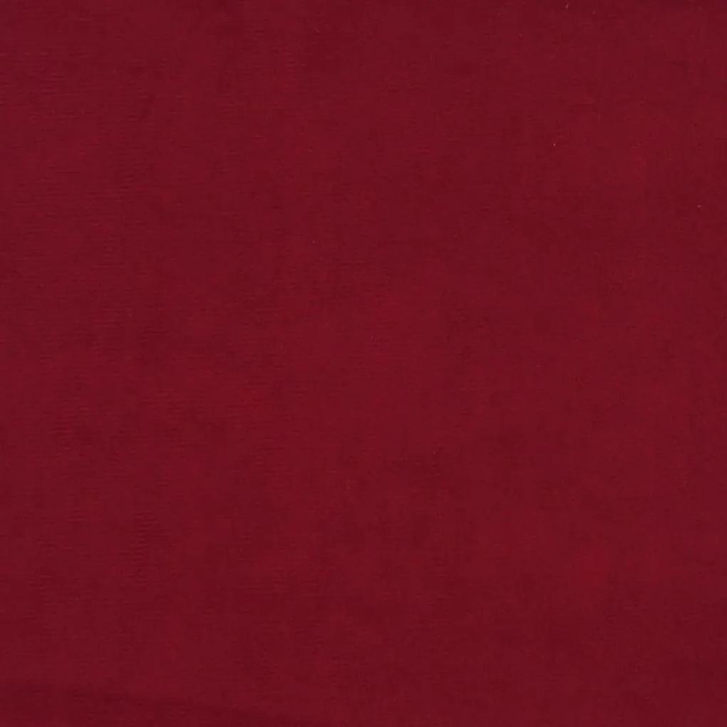 Canapea cu 3 locuri si taburet, rosu vin, 180 cm, catifea Bordo, 212 x 77 x 80 cm