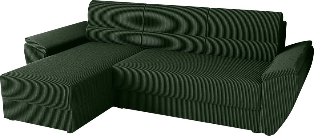 OFERTA Coltar extensibil reversibil in forma de L TAVERO 251x140 cm, verde inchis calitatea II