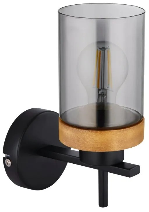 Aplica de perete design modern FINCA negru mat, maro inchis