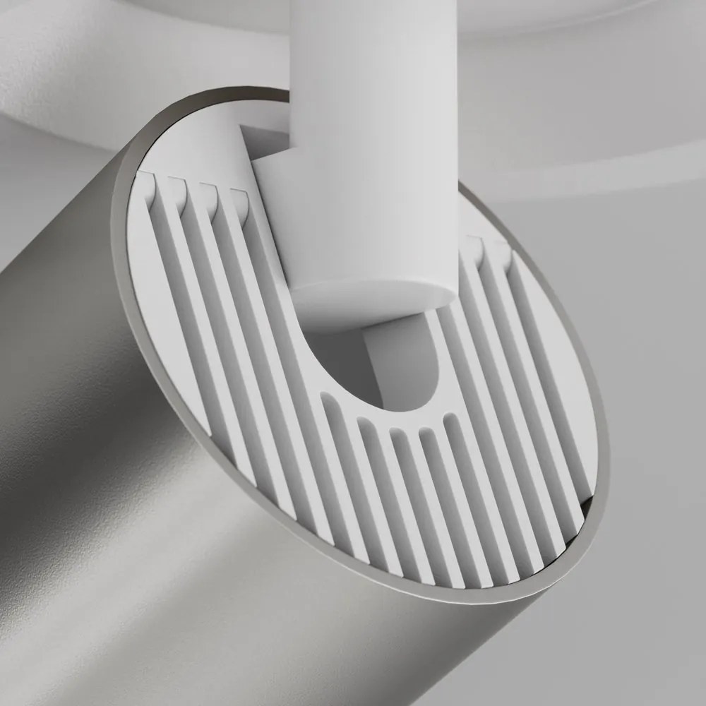 Spot incastrabil design tehnic Focus S alb, argintiu