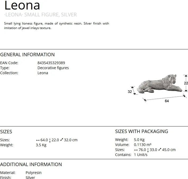 Figurina design decorativ Leona SV-946438