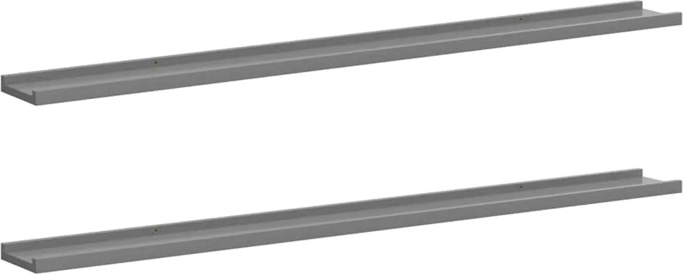 vidaXL Rafturi de perete, 2 buc., gri, 115x9x3 cm