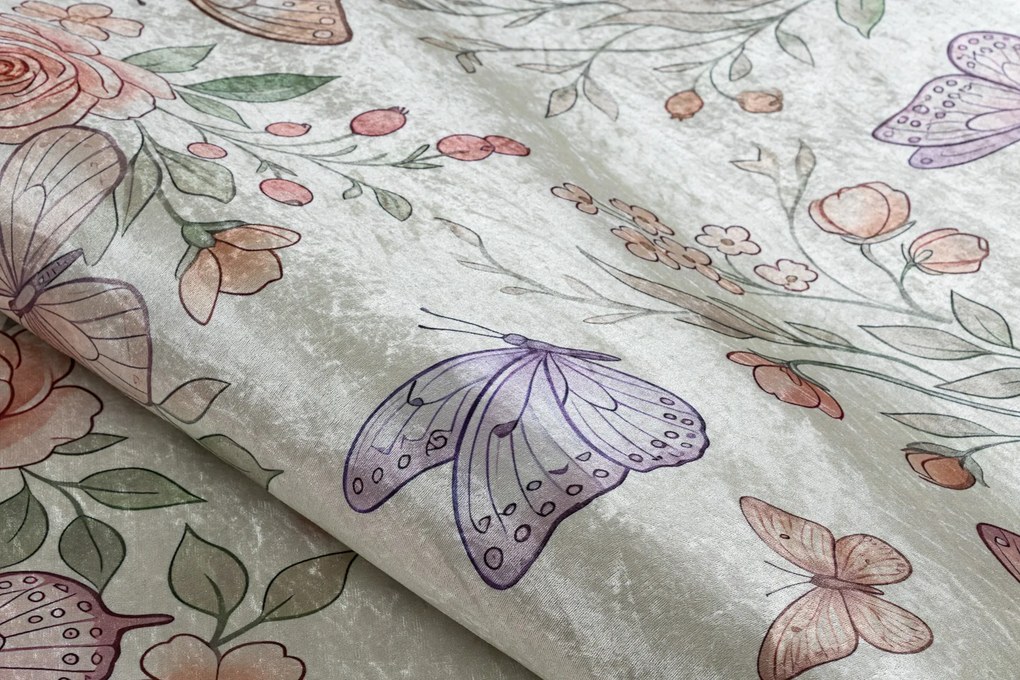 BAMBINO 61450 covor lavabil Fluturi pentru copii anti-alunecare - cremă / roz