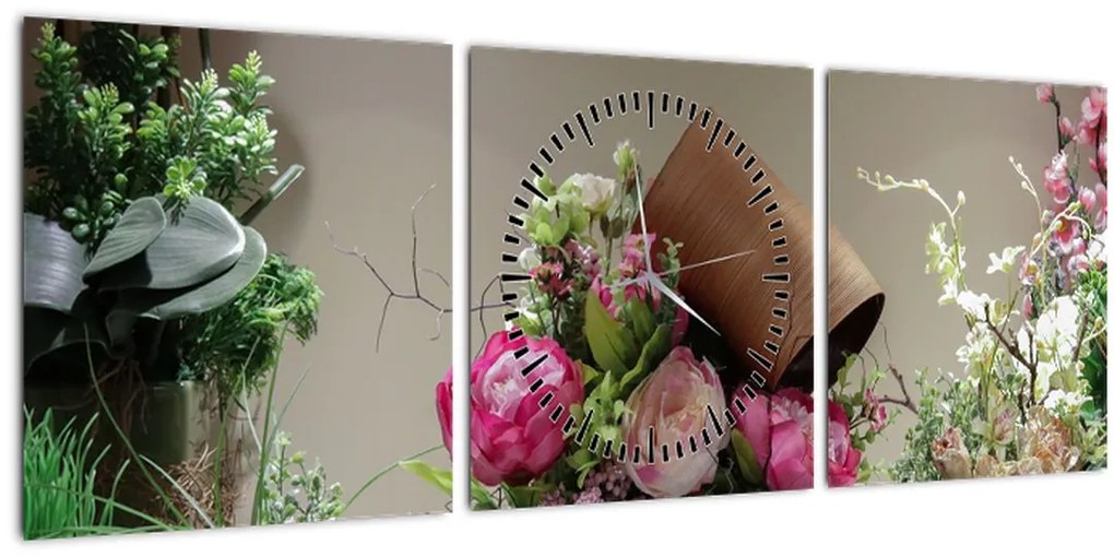 Tablou -Trandafir pentru tine (cu ceas) (90x30 cm)