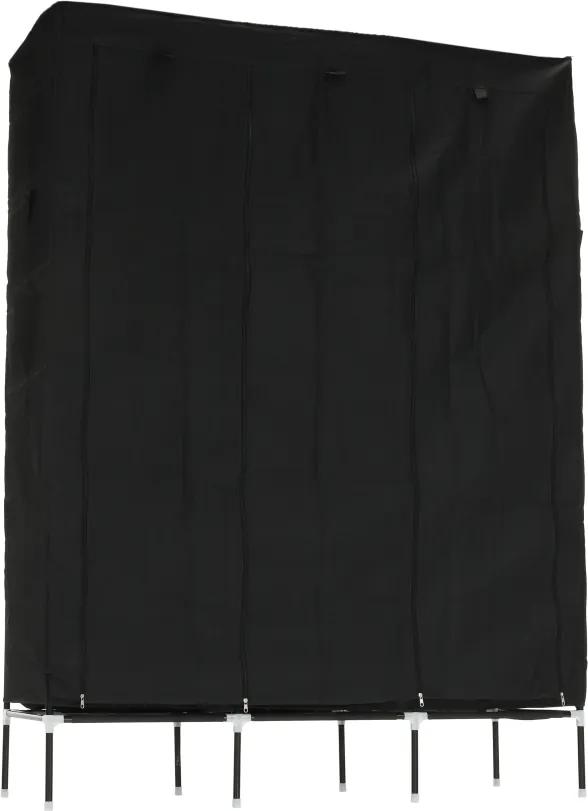 Organizator de garderobă, material textil/metal, negru, TARON VNW05