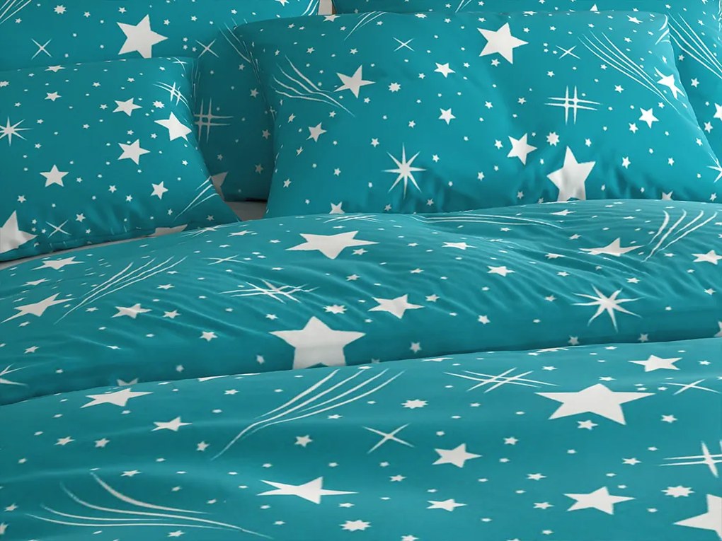 Lenjerie de pat din microfibra NIGHT SKY turcoaz Dimensiune lenjerie de pat: 2 buc 70 x 90 cm | 200 x 220 cm