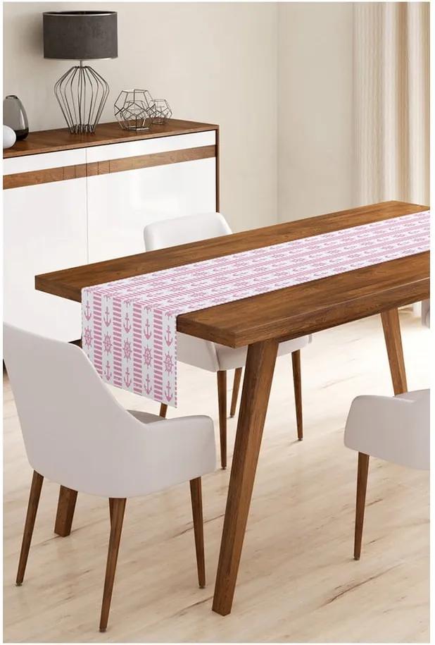 Napron din microfibră pentru masă Minimalist Cushion Covers Pink Navy, 45 x 145 cm