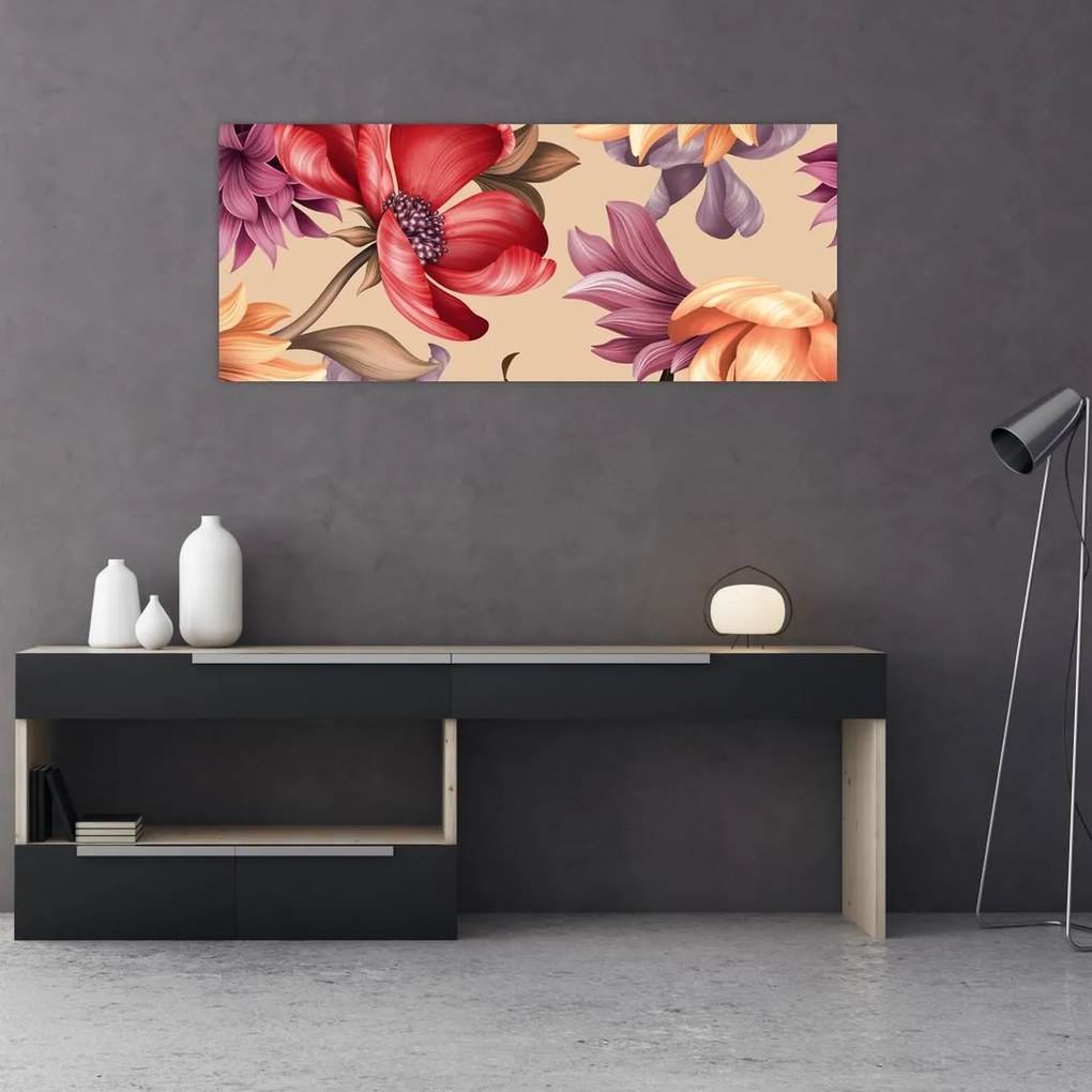 Tablou - Flori de epocă (120x50 cm)