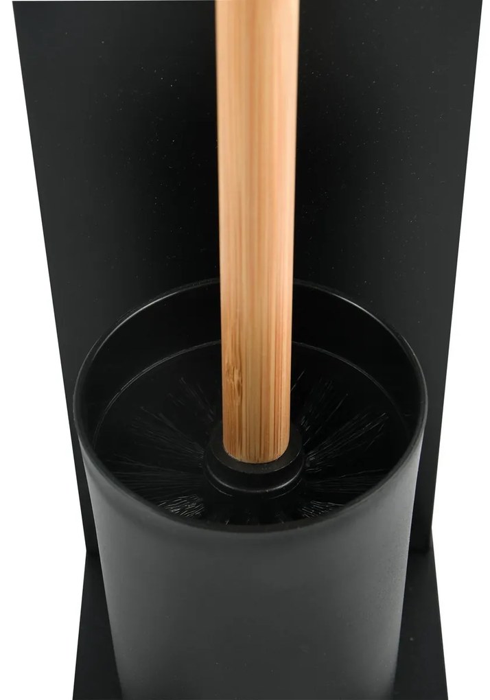 Suport pentru hârtie igienică cu perie și suport Spirella Yoni 67 x 22 x 12 cm, negru