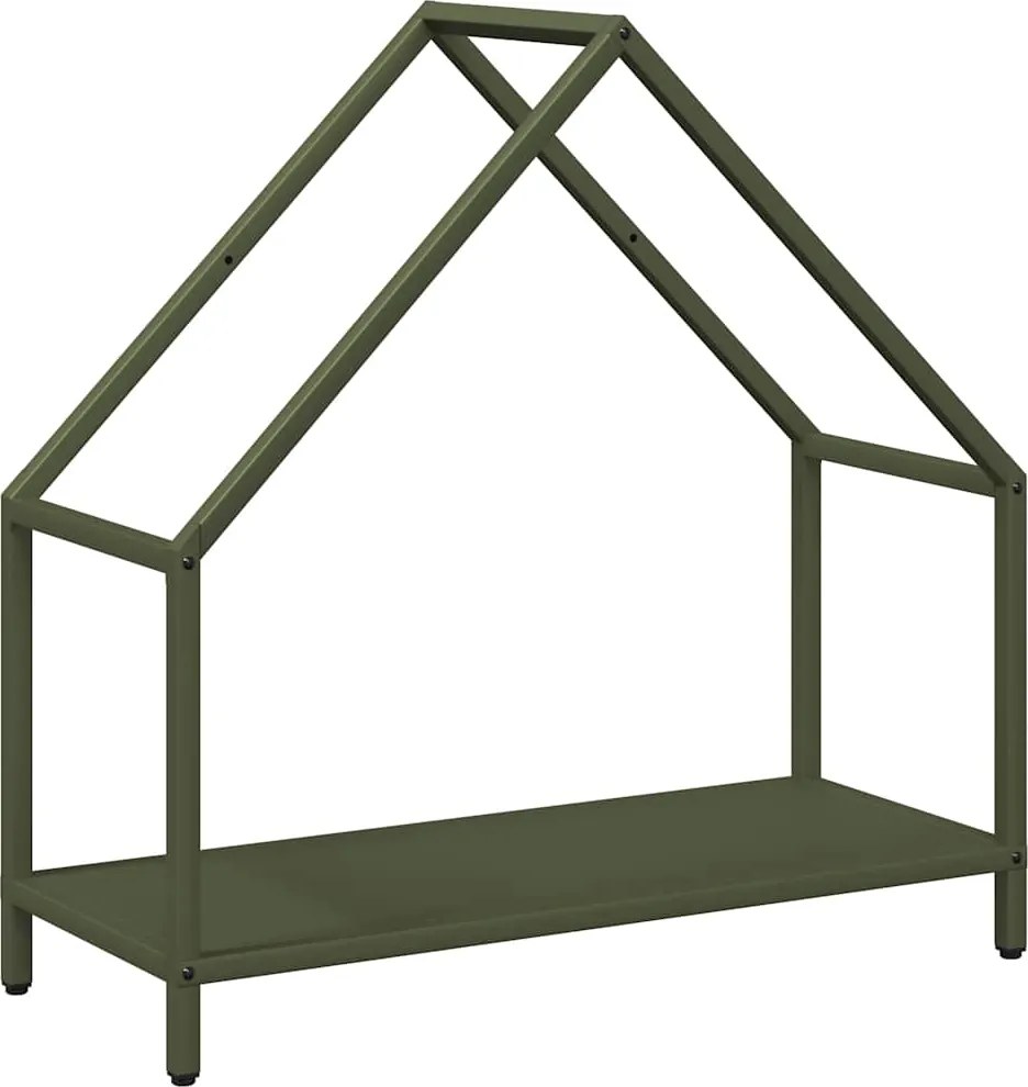 vidaXL Suport pentru lemne de foc Verde măsline Oțel laminat la rece
