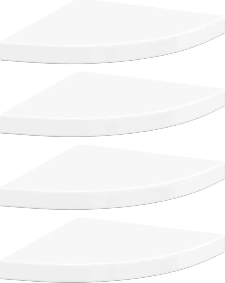 vidaXL Colțare suspendate, 4 buc., alb extralucios, 35x35x3,8 cm, MDF