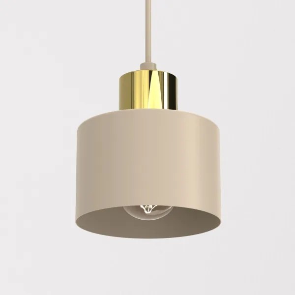 Lustru suspendat pe cablu PARKLA 1xE27/15W/230V bej/auriu