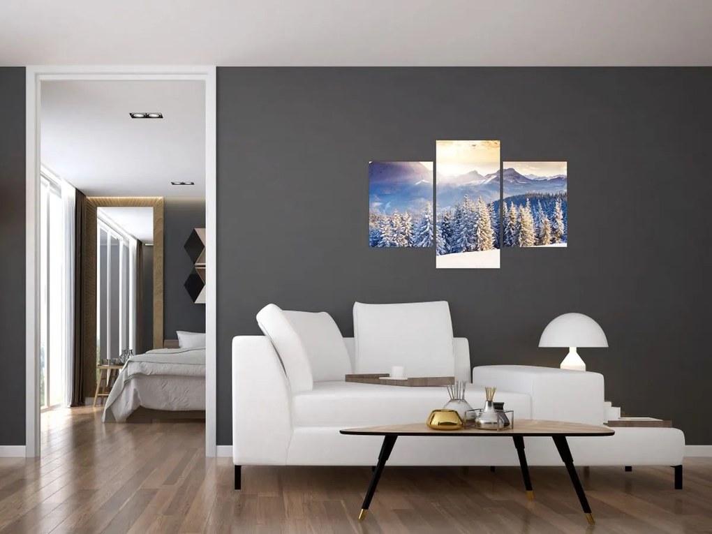 Tablou - Peisaj montan în timpul iernii (90x60 cm)