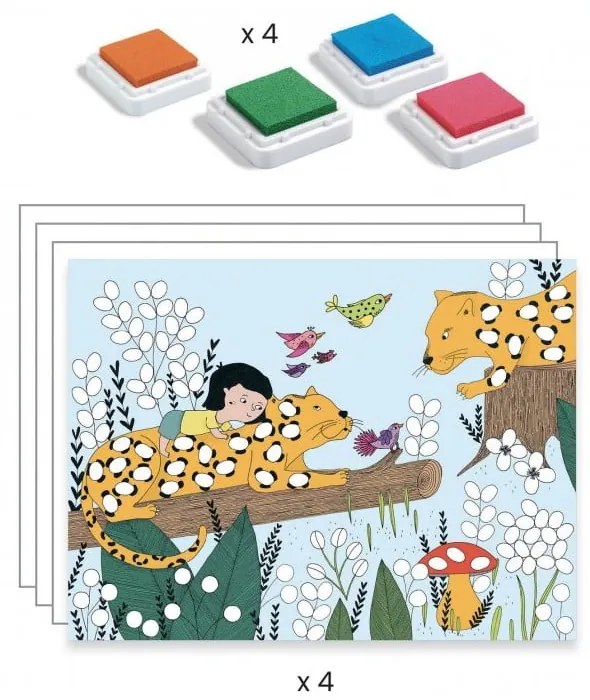 Set creativ pentru colorat cu degetele Djeco Nature