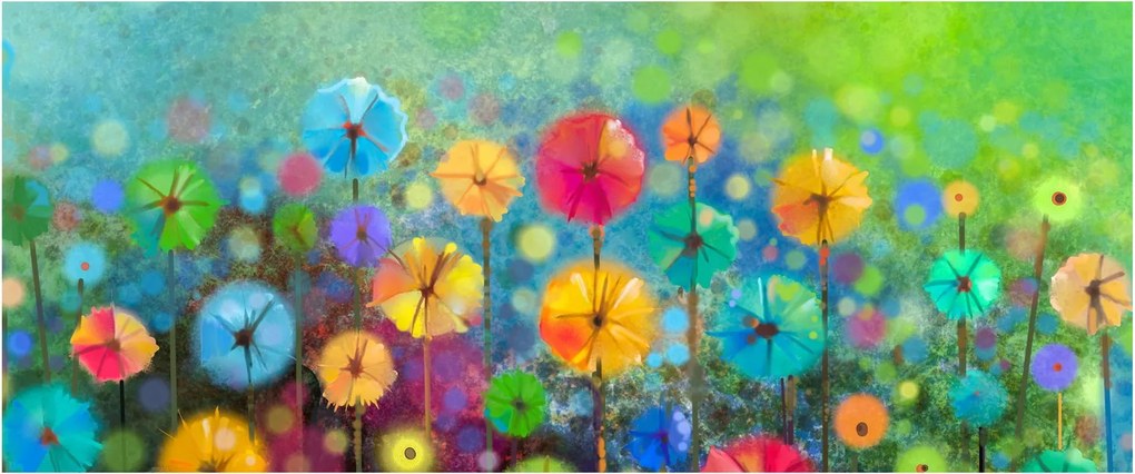 Tablou - Flori abstract (120x50 cm)