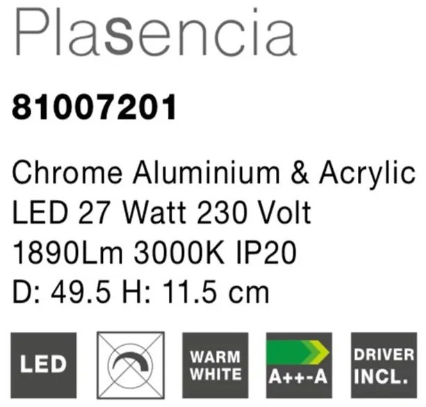 Lustra LED aplicata design modern Plasencia NVL-81007201