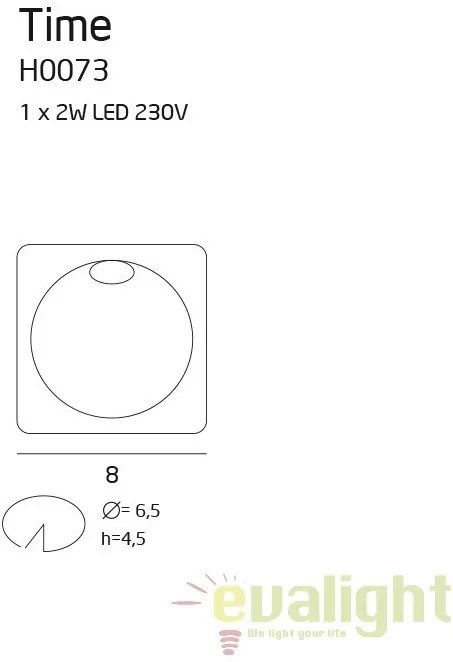 Spot LED cu protectie IP54, diam.6,5cm, alb, TIME H0073 MX
