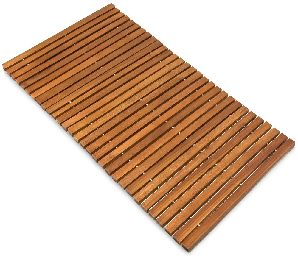 Casaria Covoraș de baie LINE, lemn de acacia, 80x50x1cm, maro
