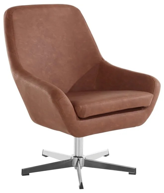 Fotoliu maro cu tapițerie din imitație de piele Naomi - Støraa