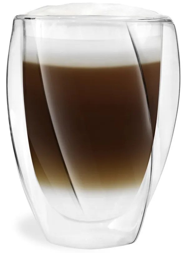Set 2 pahare cu perete dublu Vialli Design Latte, 300 ml