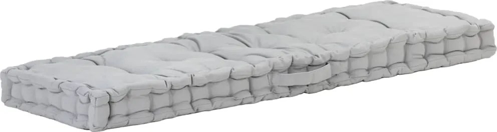 vidaXL Pernă podea canapea din paleți, gri, 120 x 40 x 7 cm, bumbac