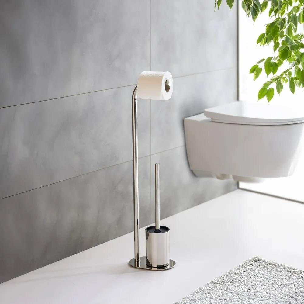 Suport pentru hârtie igienică argintiu lucios din oțel inoxidabil Levante – Wenko