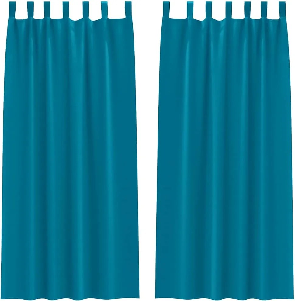 vidaXL Perdele Opaque cu Inel 2 pcs Turcoaz 225 x 140 cm Poliester