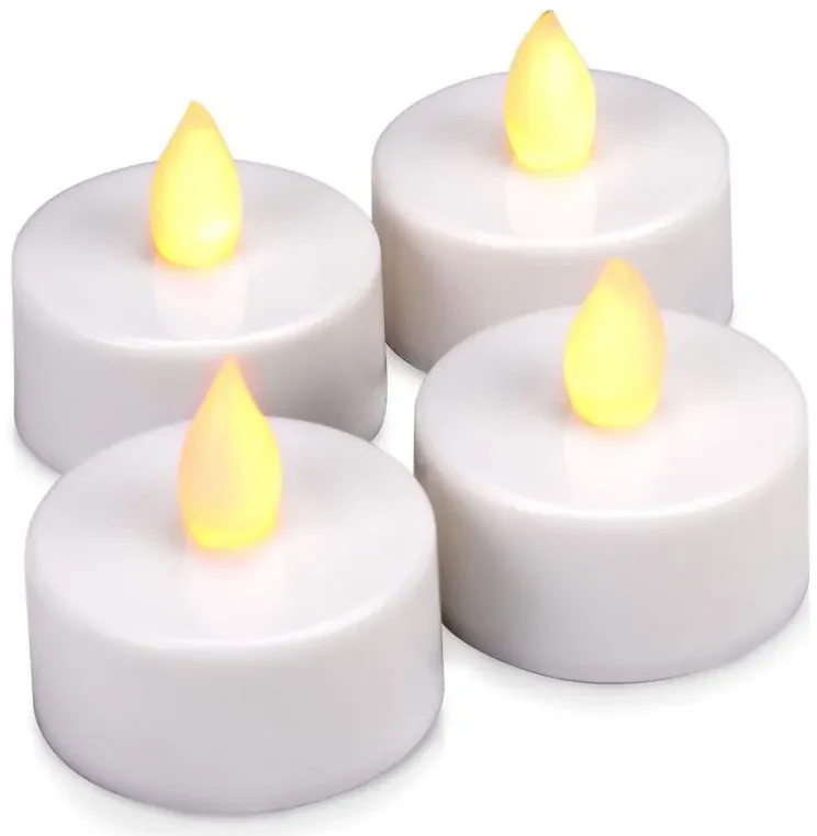 Set decorativ de LED-uri - 4 lumini de ceai - alb cald