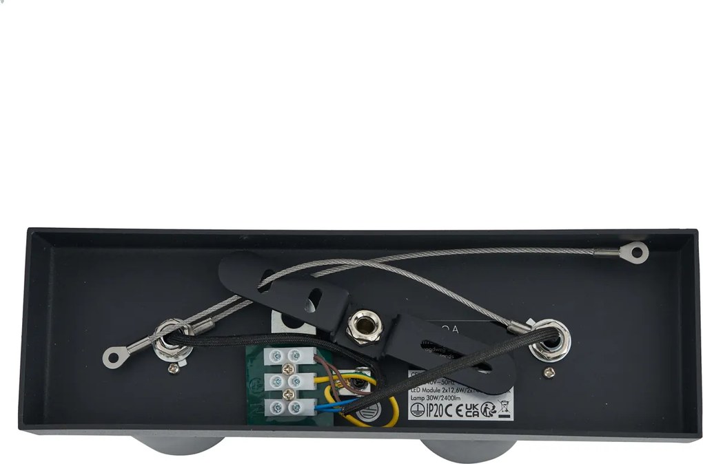 Plafonieră modernă neagră cu LED inclus, cu dimmer, cu 2 lumini - Tate