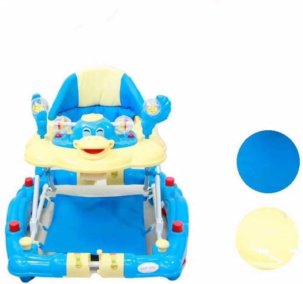 Premergator cu sistem de balansare Baby Care H914 Ratusca, cu melodii, reglabil in 3 trepte de inaltime, Albastru