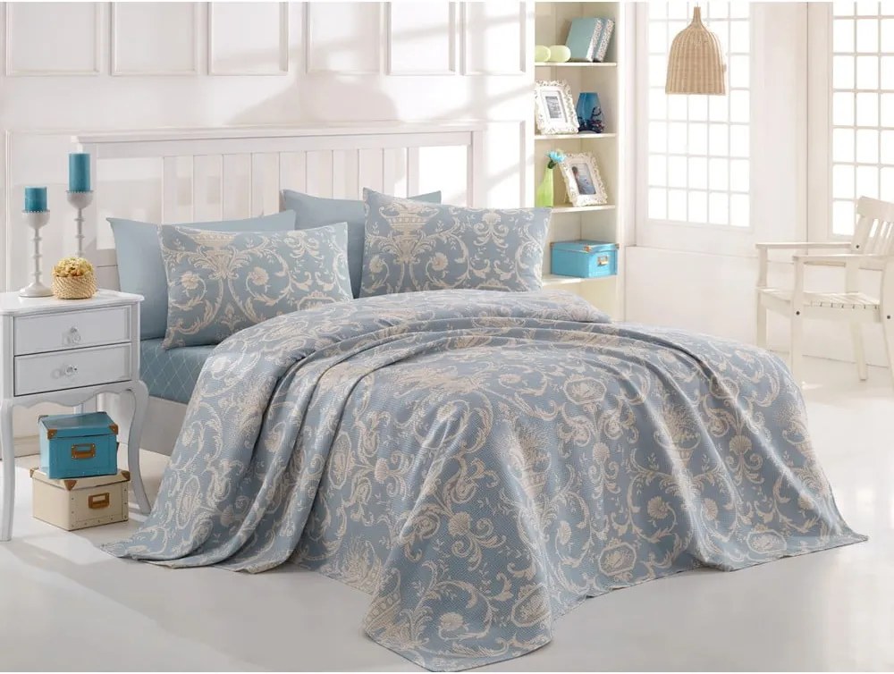 Set cuvertură subțire cu cearșaf și fețe de pernă Tuval, 200 x 235 cm