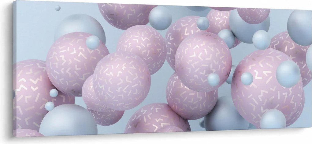 Tablou abstract - Bile în pastel (120x50 cm)