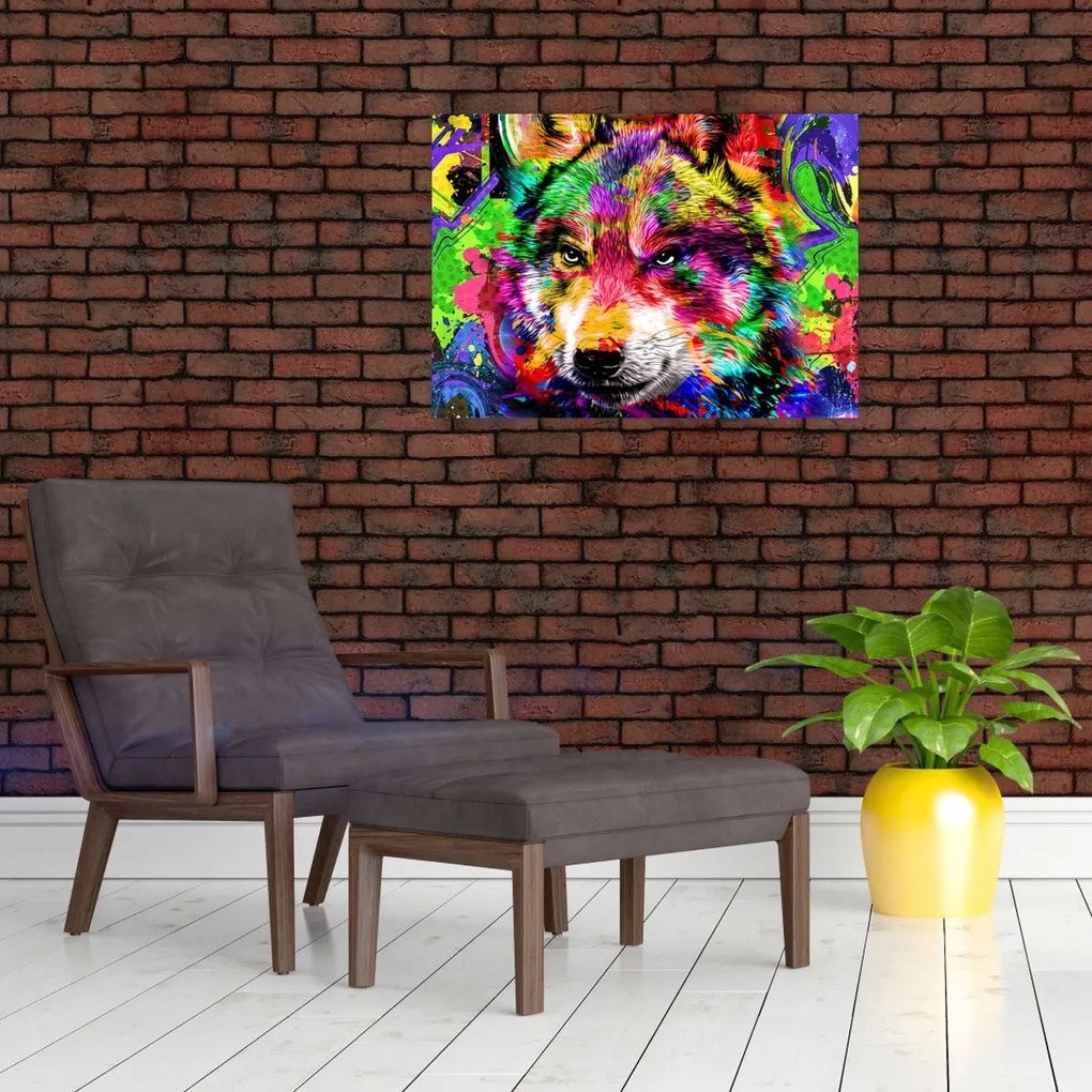 Tablou - Lupul cu graffiti (70x50 cm)