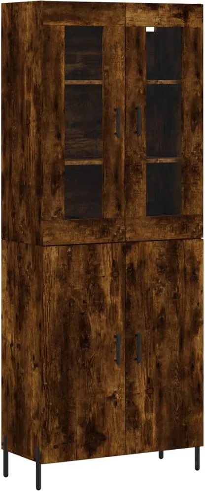 vidaXL Dulap înalt, stejar fumuriu, 69,5x34x180, lemn compozit