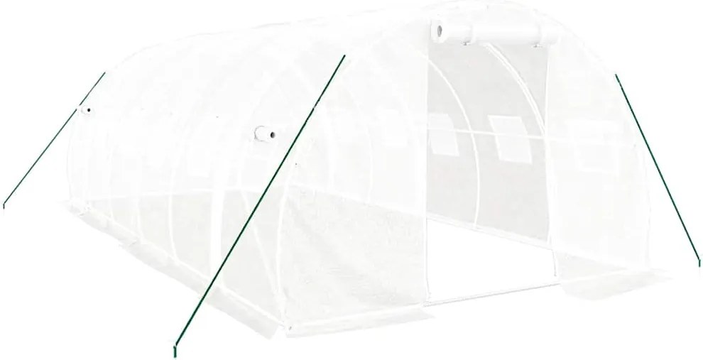 vidaXL Seră cu cadru din oțel, alb, 18 m², 6x3x2 m