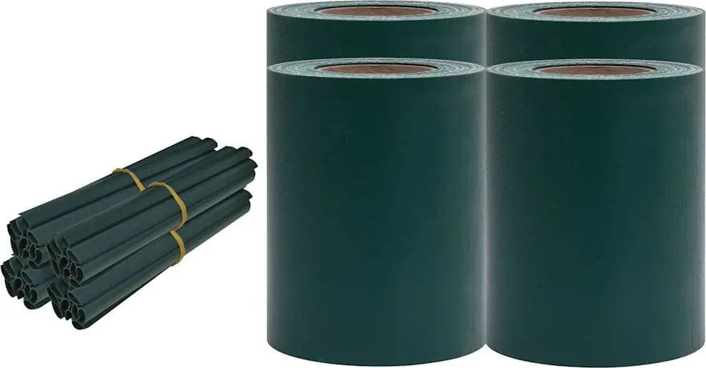 vidaXL Panouri intimitate grădină, 4 buc., verde mat, 35x0,19 m, PVC