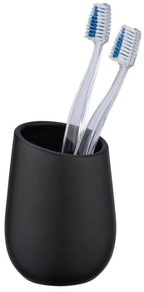Suport din ceramică pentru periuțele de dinți Wenko Badi, negru