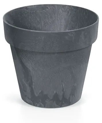 Ghiveci decorativ de flori, rotund, antracit, 7 L, 25x22.1 cm, Cube Beton