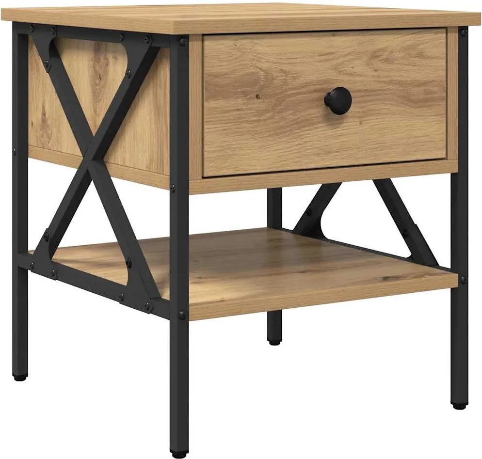 vidaXL Cabinet de Noptieră cu sertar stejar artizanal 40 x 42 x 45 cm