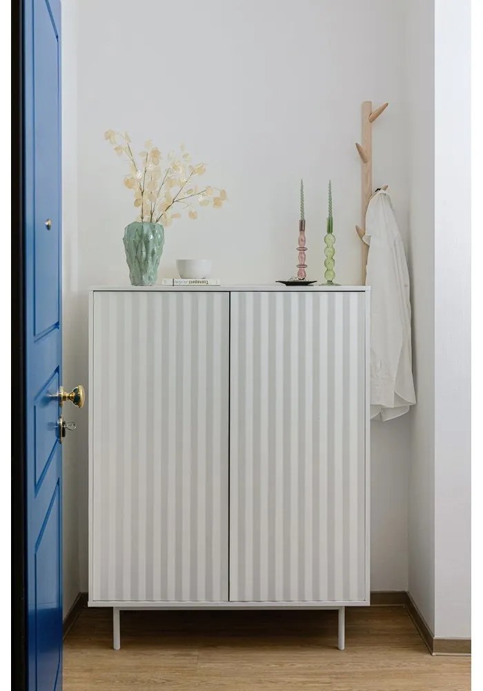 Comodă înaltă albă 97x130 cm Sierra - Teulat