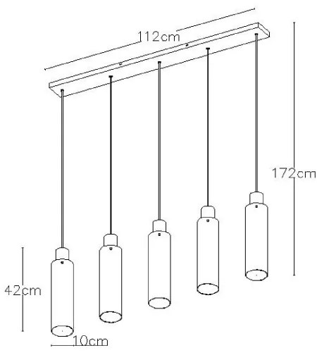 Lustră pe cablu Lucide 74404/05/65 ORLANDO 5xE27/40W/230V