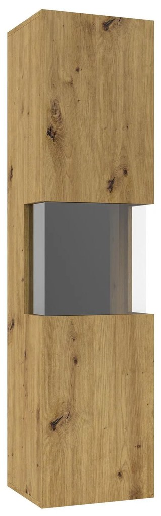 Vitrină Avernic Typ 05 (negru + Stejar artisan). 1042054