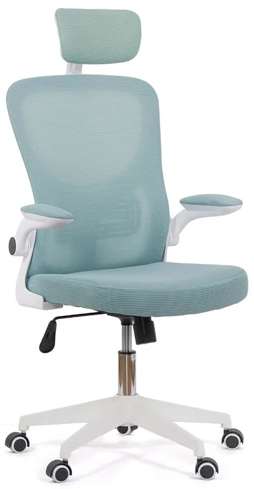 Scaun ergonomic OFF 336 bleu, spătar înalt și brațe rabatabile